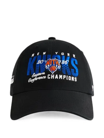 Kith X Nba New York-embroidery Baseball Cap In Black