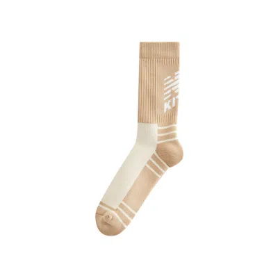 Pre-owned Kith X New Balance Big Logo Crew Socks 'legacy' | Tan | Men's Size Onesize In Brown