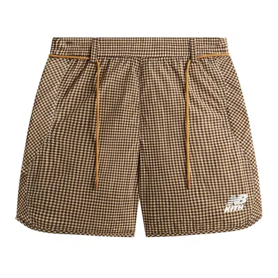 Pre-owned Kith X New Balance Tech Gingham Onslow Short 'legacy' | Tan | Men's Size Xxl
