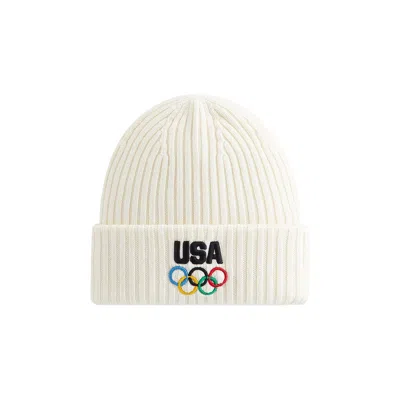 Pre-owned Kith X New Era For Team Usa Knit Mia Beanie 'sandrift' | White | Men's Size Onesize