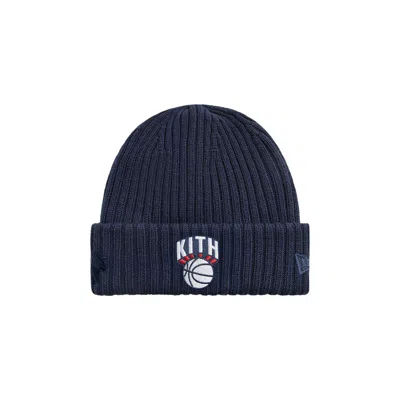 Pre-owned Kith X New Era For The New York Knicks Knit Beanie 'nocturnal' | Black | Men's Size Onesize