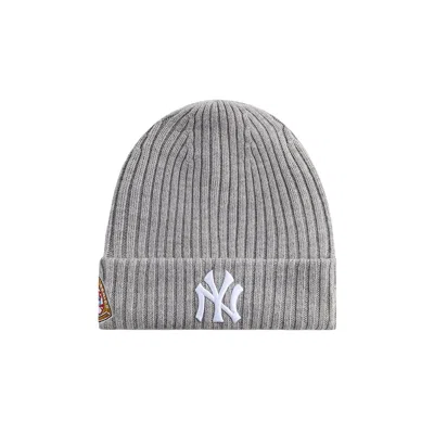 Pre-owned Kith X New Era For The New York Yankees Merino Knit Beanie 'light Heather Grey' | Men's Size Onesize In Gray