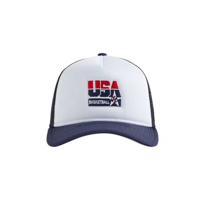 Pre-owned Kith X New Era For Usa Basketball Nolan Trucker Hat 'nocturnal' In Blue