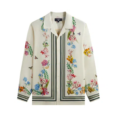 Pre-owned Kith X New York Botanical Garden Floral Border Long Sleeve Thompson Shirt 'white' In Cream