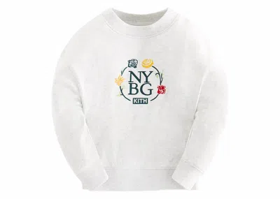 Pre-owned Kith X New York Botanical Garden Kids Logo Nelson Crewneck Sweatshirt In Light Heather Grey In Gray