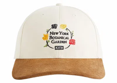 Pre-owned Kith X New York Botanical Garden Twill Suede Brim Aaron Cap In Sandrift