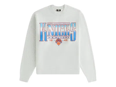 Pre-owned Kith X New York Knicks Women's Ashwin Crewneck Sweatshirt In Light Heather Grey