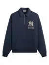 Kith X New York Yankees Quarter-zip Sweatshirt In Blue