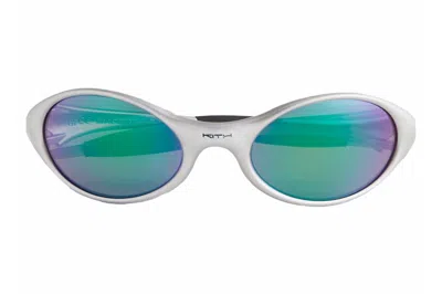 Pre-owned Kith X Oakley Eye Jacket Sunglasses Silver/prizm/jade