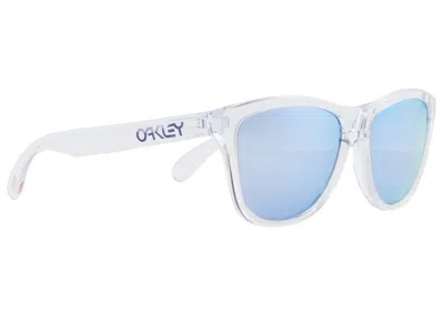 Pre-owned Kith X Oakley Frogskins In Clear Prizm Deep Water Polarized