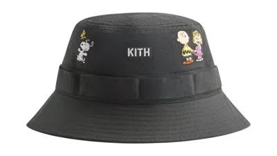 Pre-owned Kith X Peanuts 75 Clemens Bucket Hat In Black