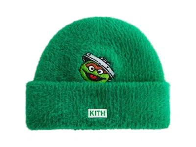 Pre-owned Kith X Sesame Street Baby Grouch Mia Beanie In Reptile