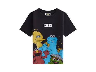 Pre-owned Kith X Sesame Street Kids Family Tee Shirt In Black