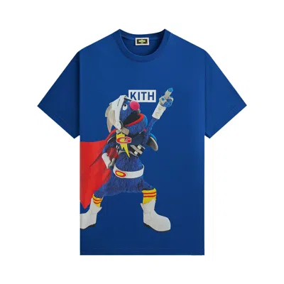 Pre-owned Kith X Sesame Street Super Grover Tee 'current' | Blue | Men's Size L