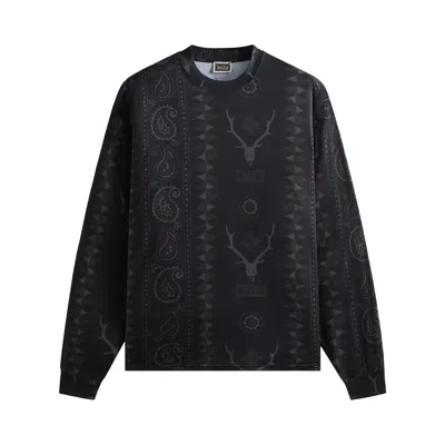 Pre-owned Kith X South2 West8 For Columbia Paisley Stripe Terminal Tackle Long-sleeve 'black' | Men's Size Xxl