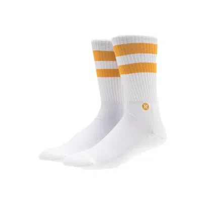 Pre-owned Kith X Stance Fall '18 Crew Sock In White/gold In Multi