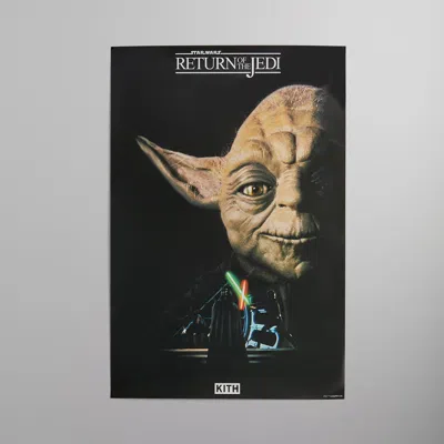 Pre-owned Kith X Star Wars Kith Star Wars Return Of The Jedi Poster Yoda Confirmed In Black