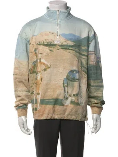 Pre-owned Kith X Star Wars Printed Mock Neck Sweatshirt In Neutral