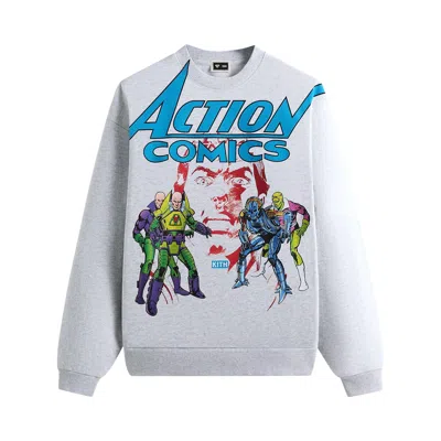 Pre-owned Kith X Superman Action Comics Nelson Crewneck 'light Heather Grey' | Men's Size Xxl