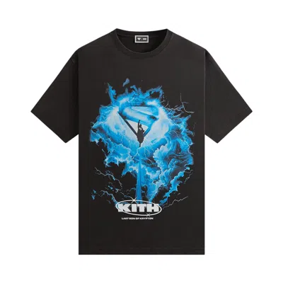 Pre-owned Kith X Superman Lightning Vintage Tee 'black' | Men's Size L
