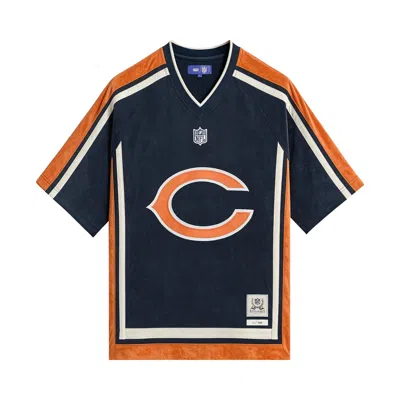Pre-owned Kith X The Nfl For The Chicago Bears Leon Shirt 'nocturnal' | Blue | Men's Size Xs