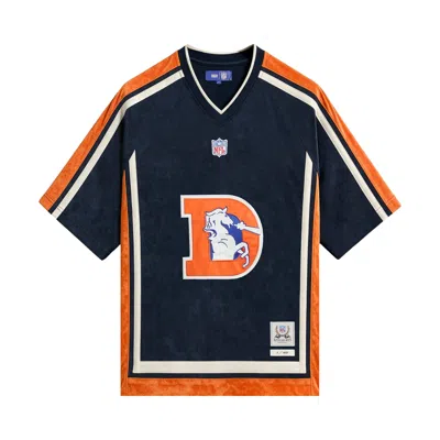 Pre-owned Kith X The Nfl For The Denver Broncos Leon Shirt 'nocturnal' | Blue | Men's Size Xs