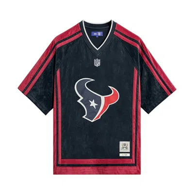 Pre-owned Kith X The Nfl For The Houston Texans Leon Shirt 'nocturnal' | Blue | Men's Size L