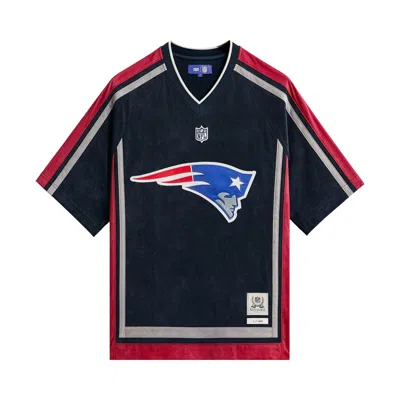 Pre-owned Kith X The Nfl For The New England Patriots Leon Shirt 'nocturnal' | Blue | Men's Size S