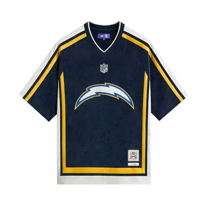 Pre-owned Kith X The Nfl For The San Diego Chargers Leon Shirt 'nocturnal' | Blue | Men's Size Xs