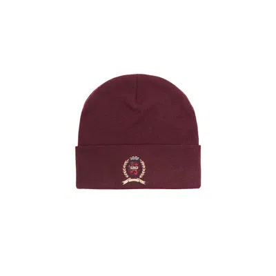 Pre-owned Kith X Tommy Hilfiger Crest Beanie In Burgundy