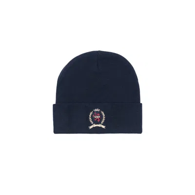 Pre-owned Kith X Tommy Hilfiger Crest Beanie In Navy Blue