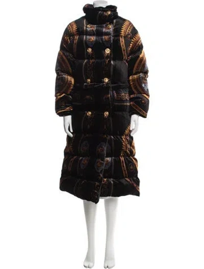 Pre-owned Kith X Versace Graphic Print Down Coat W/ Tags In Black