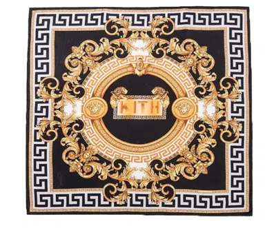 Pre-owned Kith X Versace Lion Silk Scarf In Black/gold