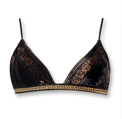 Pre-owned Kith X Versace Women's Velour Bra In Black