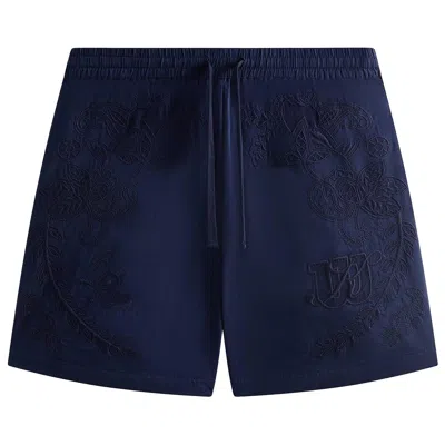Pre-owned Kith X Wilson Embroidered Mesh Active Short 'nocturnal' | Blue | Men's Size S