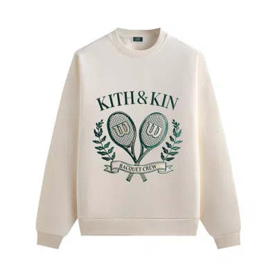 Pre-owned Kith X Wilson Racquet Crew Nelson Crewneck 'sandrift' | Tan | Men's Size Xl