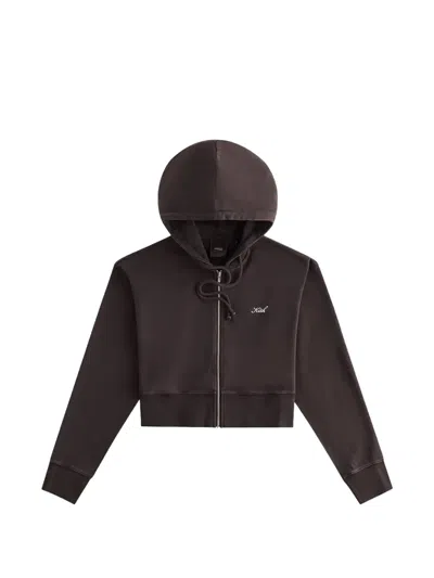 Kith Zipped Hoodie In Brown