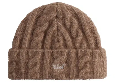 Pre-owned Kith Mas Cable Knit Beanie In Quicksand
