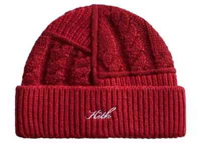 Pre-owned Kith Mas Cotton Combo Block Beanie In Fury In Red
