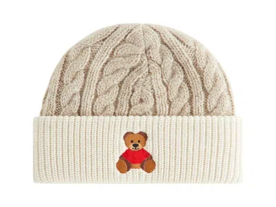 Pre-owned Kith Mas Kids Teddy Bear Beanie In Heather Oatmeal