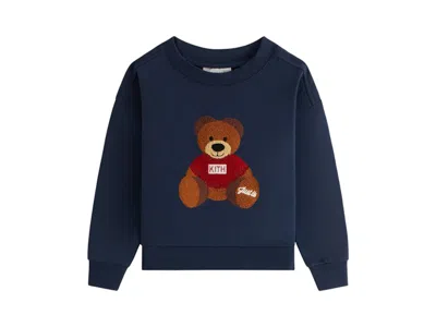 Pre-owned Kith Mas Kids Teddy Nelson Crewneck Sweatshirt In Nocturnal