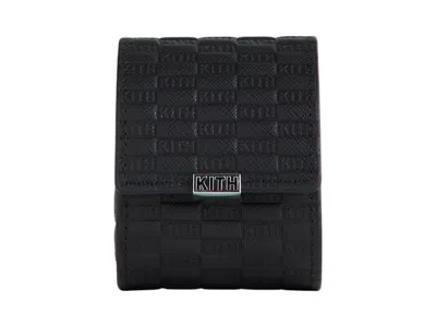 Pre-owned Kith Mas Monogram Saffiano Leather Single Watch Roll In Black