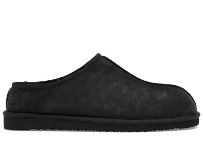 Pre-owned Kith Mas Monogram Shearling Slippers In Black