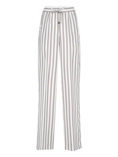 Kiton 100% Silk Trousers For Women In Beige