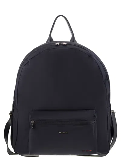 KITON KITON TECHNICAL FABRIC BACKPACK WITH LOGO