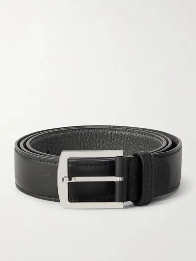 Kiton 3.5cm Leather Belt In Black