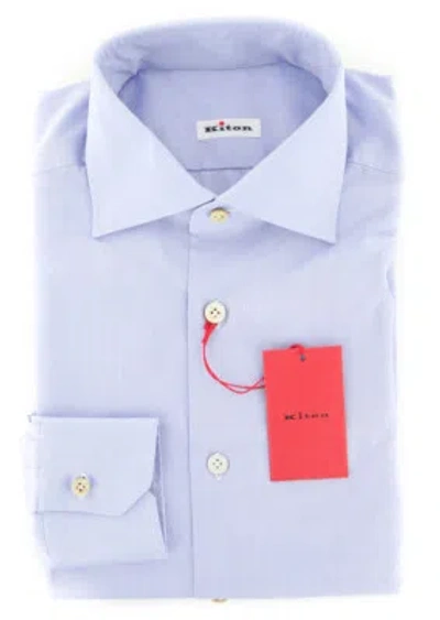 Pre-owned Kiton $600  Light Blue Melange Shirt - Slim - (ucch57563faa1)