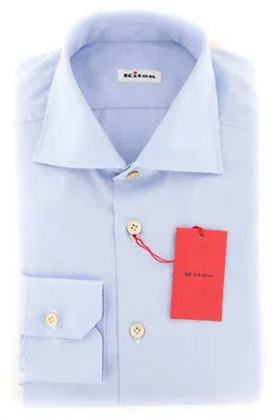 Pre-owned Kiton $600  Light Blue Solid Shirt - Slim - (ucch59563faa1)
