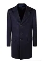 Kiton Notch Lapel Coat With Back Vent And Pockets In Blue