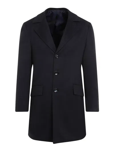 Kiton Blue Cashmere Caban Coat